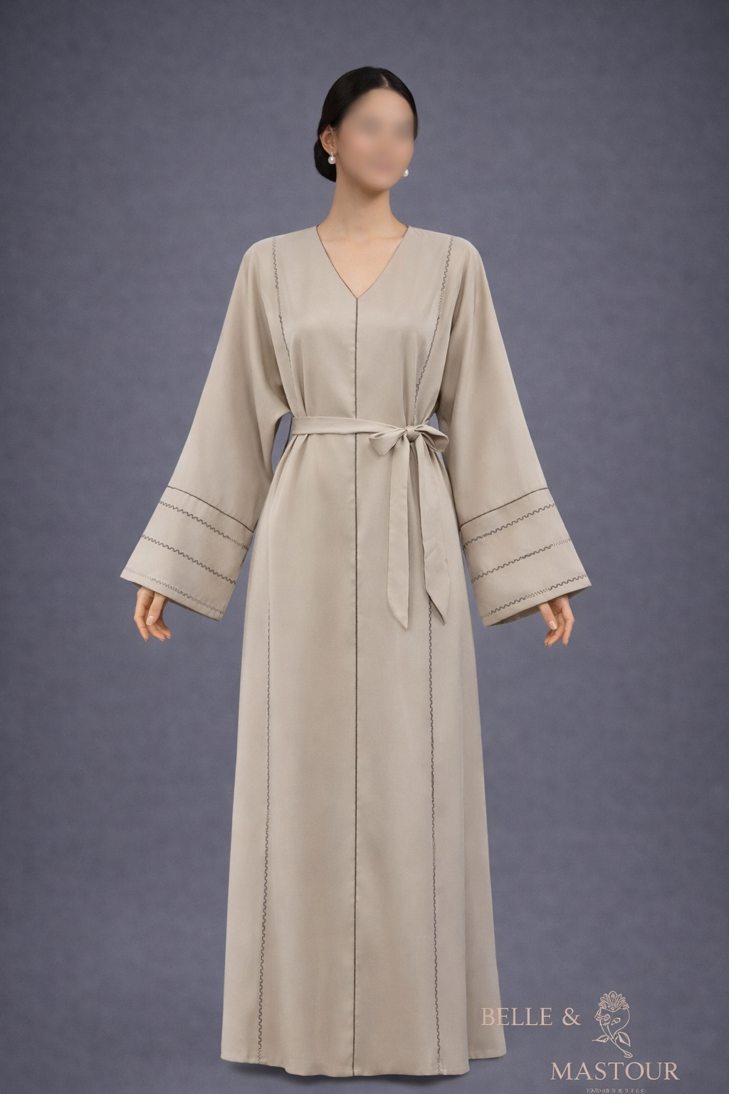 Robe longue ceinturée