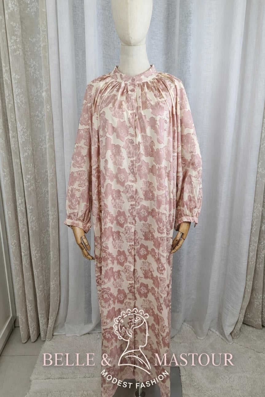 Robe longue fluide à motifs floraux
